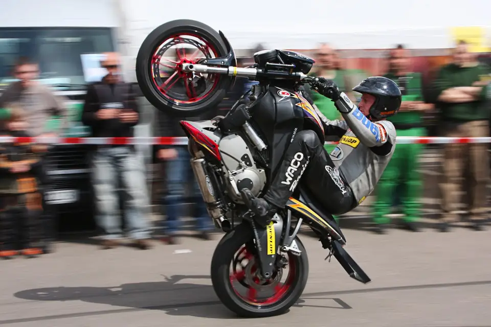 Show de stunt devant le public